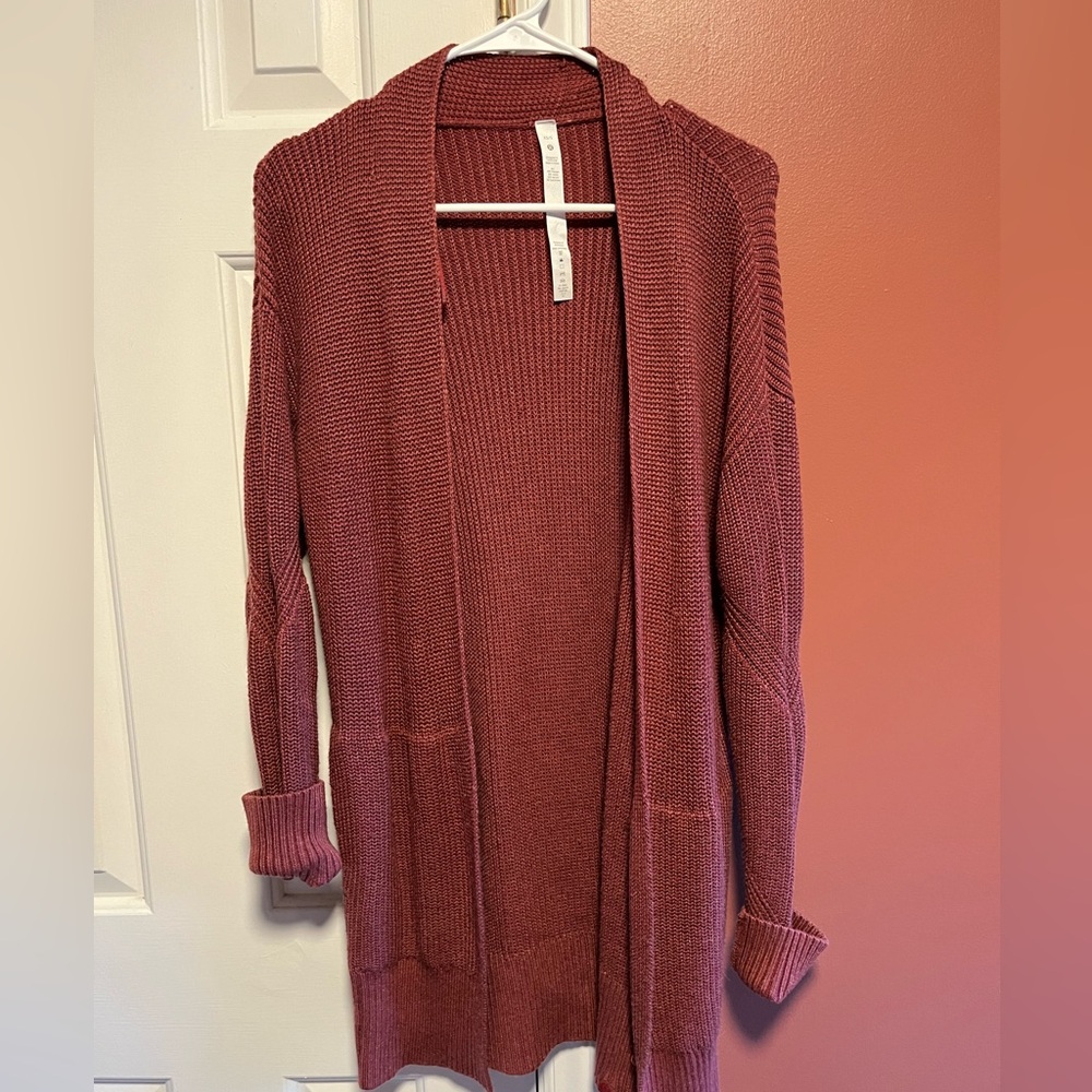 Lululemon raspberry cardigan